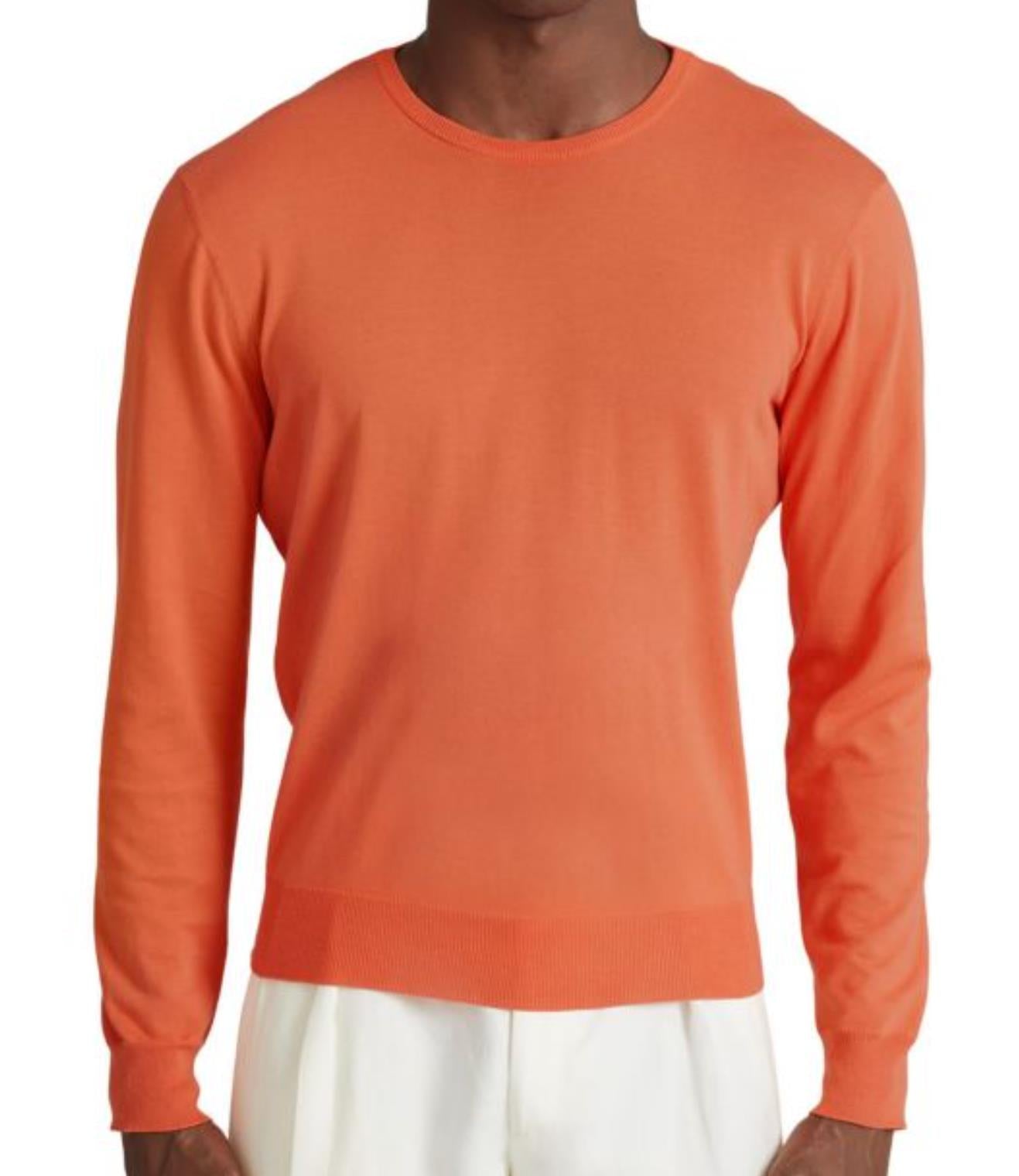 NWT $695 Polo Ralph Lauren Purple Label Men's Cotton Orange Sweater XL Italy