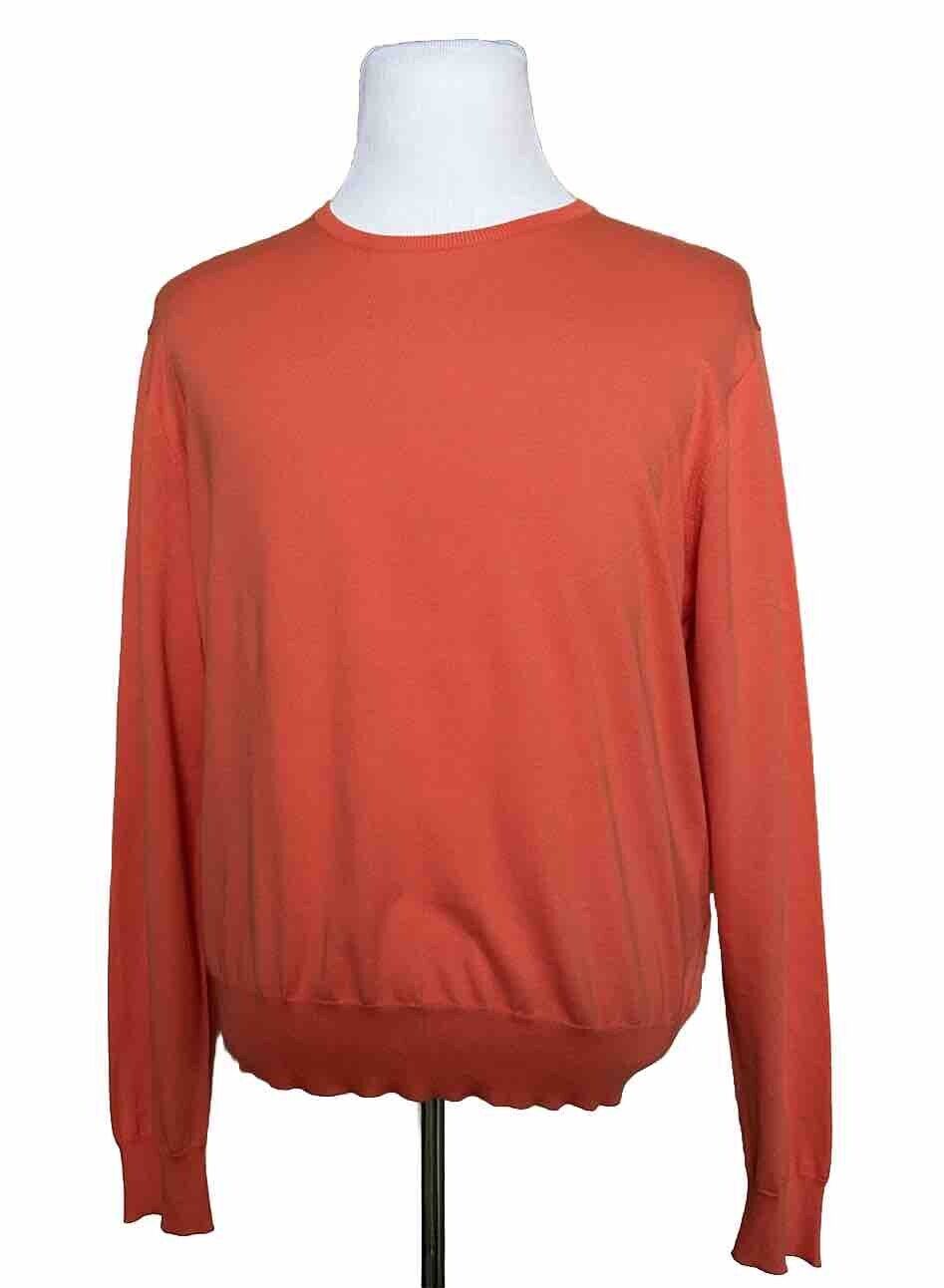 NWT $695 Polo Ralph Lauren Purple Label Men's Cotton Orange Sweater XL Italy