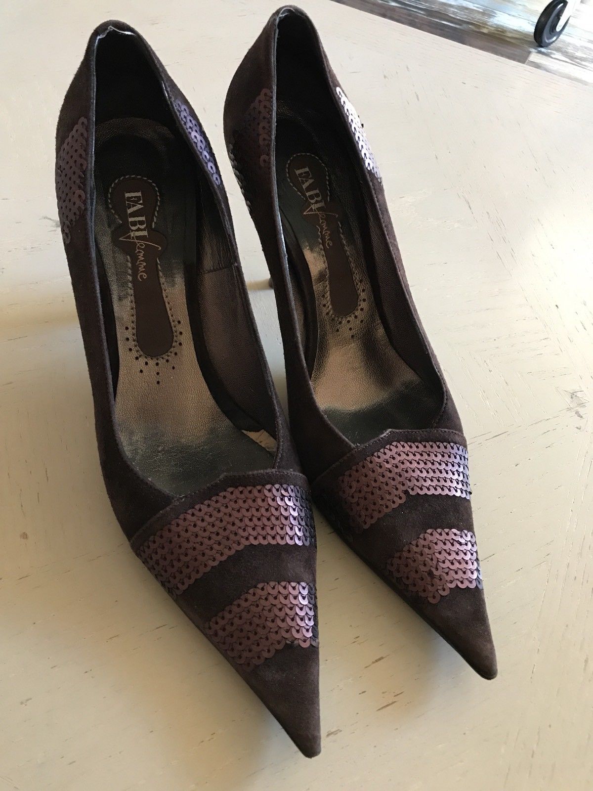 Fabi Women's Suede Shoes Dark Brown Size 8 US ( 38 EU ) Italy - BAYSUPERSTORE