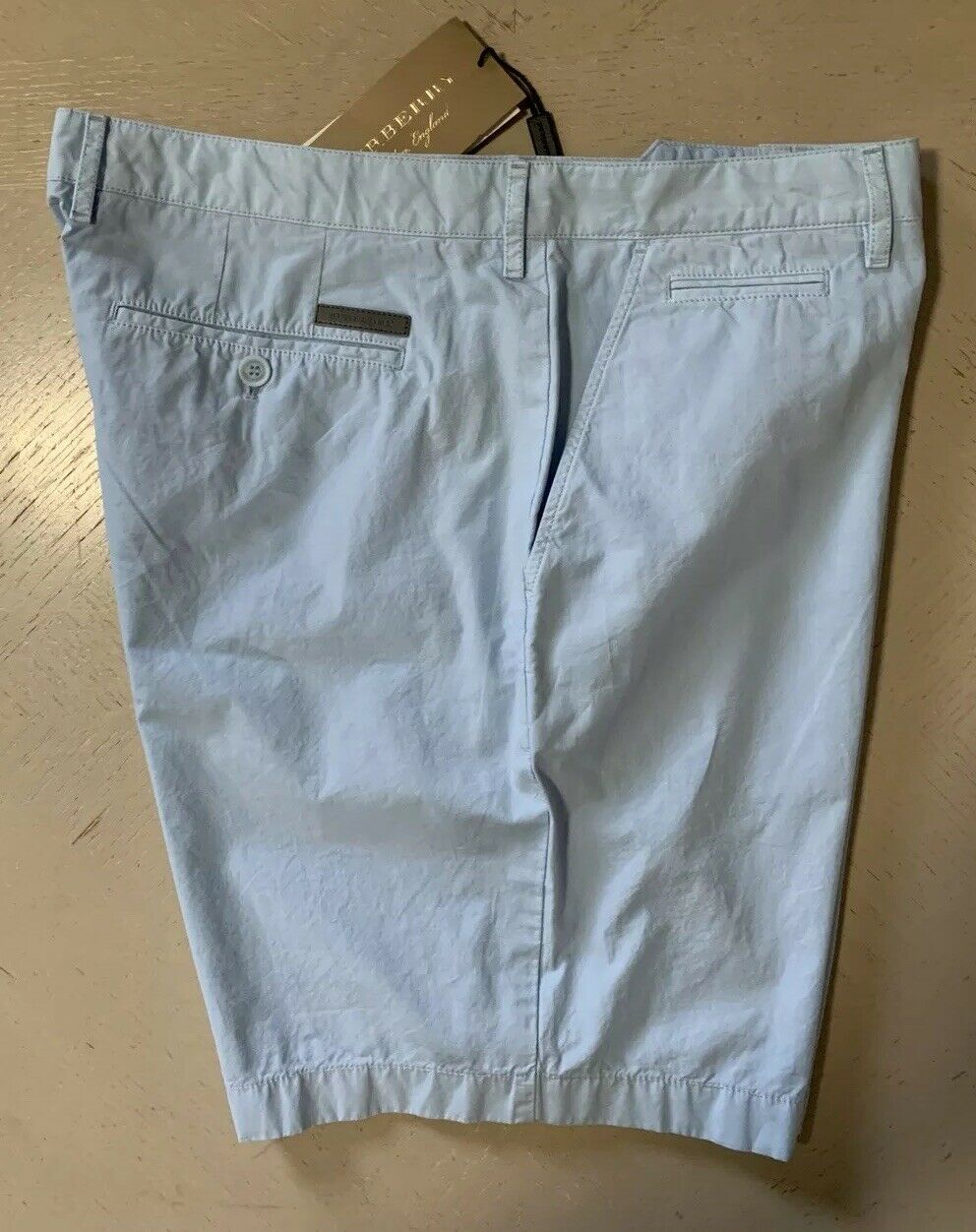 New $195 Burberry Short Pants Pale Opal Blue Size 36