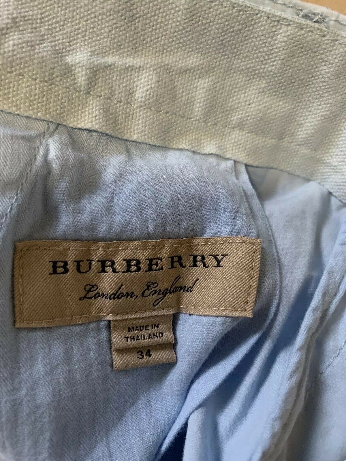 New $195 Burberry Short Pants Pale Opal Blue Size 36
