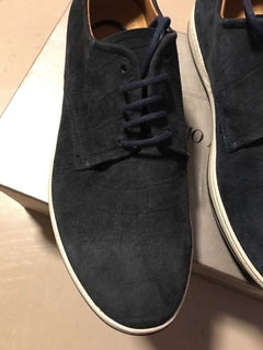 New $625 Giorgio Armani Suede Shoes Blue Size 5 ( 38 Eur ) Italy - BAYSUPERSTORE