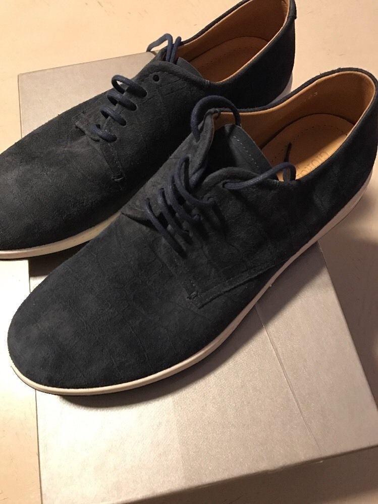 New $625 Giorgio Armani Suede Shoes Blue Size 5 ( 38 Eur ) Italy - BAYSUPERSTORE