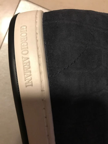 New $625 Giorgio Armani Suede Shoes Blue Size 5 ( 38 Eur ) Italy - BAYSUPERSTORE