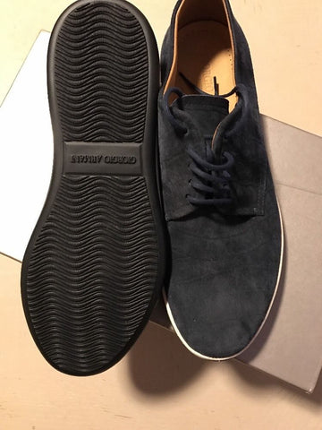 New $625 Giorgio Armani Suede Shoes Blue Size 5 ( 38 Eur ) Italy - BAYSUPERSTORE