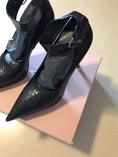 NIB Miu Miu Prada Women's Calzature Cracle Classic Pumps Black 39 Italy $730 - BAYSUPERSTORE