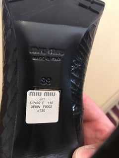 NIB Miu Miu Prada Women's Calzature Cracle Classic Pumps Black 39 Italy $730 - BAYSUPERSTORE
