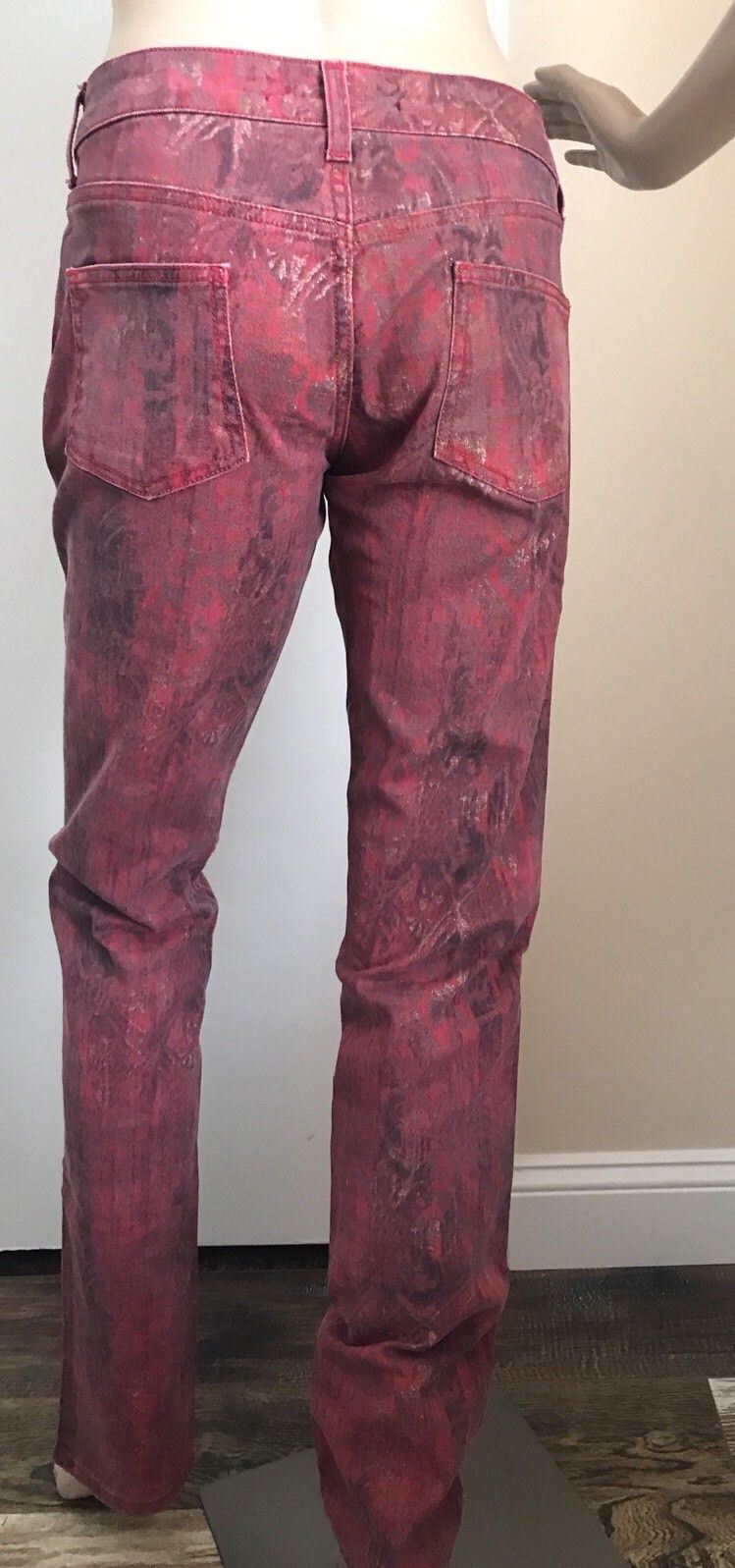 New $670 Just Cavalli Women's Pants Jeans Burgundy 43 ( 29 US ) Italy - BAYSUPERSTORE