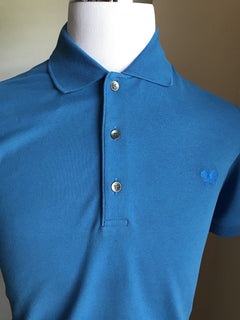 Neu mit Etikett: 390 $ Bottega Veneta Herren-Poloshirt Blau-Royal 40 US (50 Eu) Italien