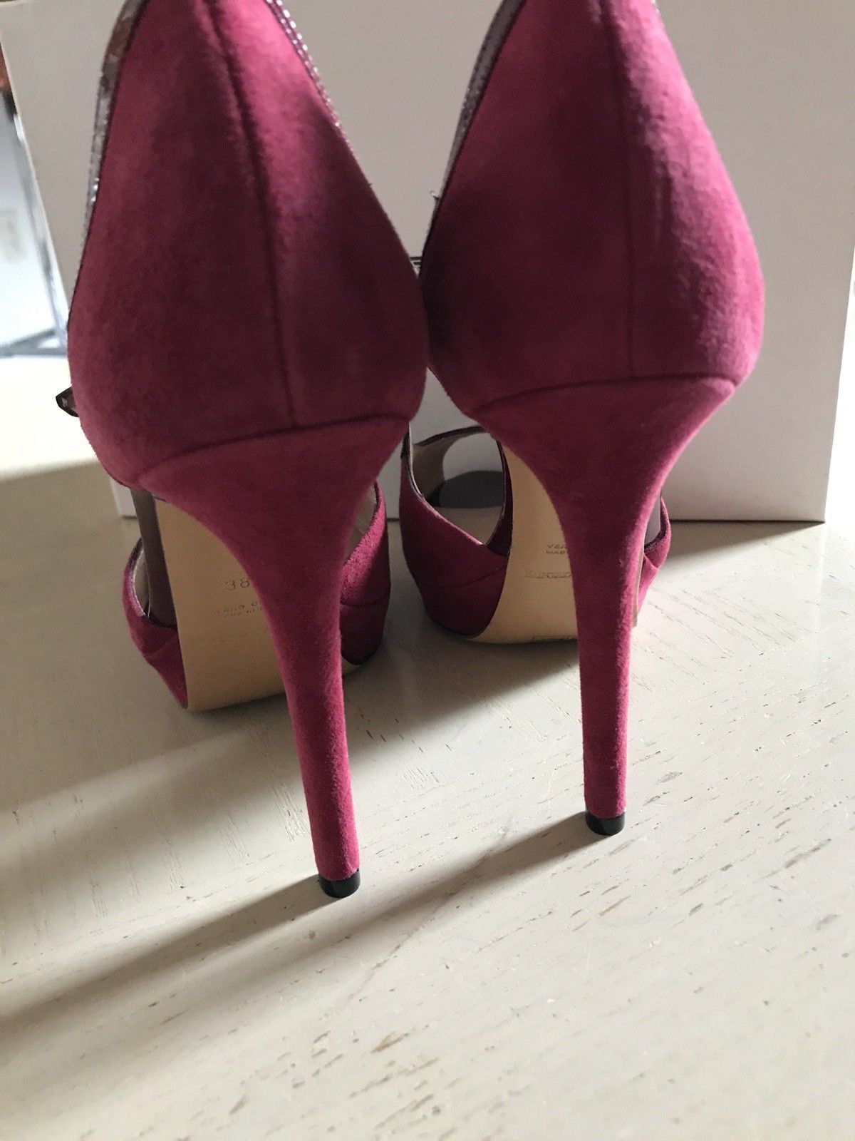 NIB $695 Emporio Armani Women’s Sandal Shoes Red/Burgundy 9 US ( 39 Eu ) X3G130 - BAYSUPERSTORE