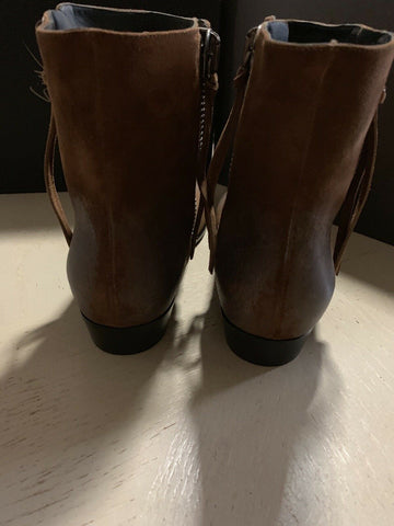 New $1190 Zanotti Mens Suede Boots Shoes DK Brown 8 US ( 41 Eu ) Italy