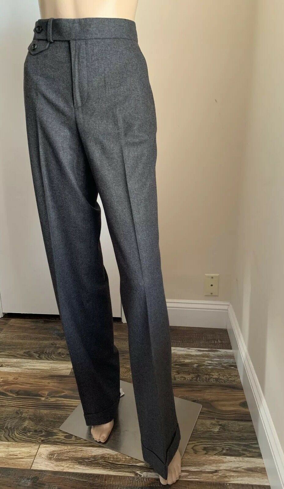 New $1250 Ralph Lauren Collection Purple Label Women's Pants Gray 10 US