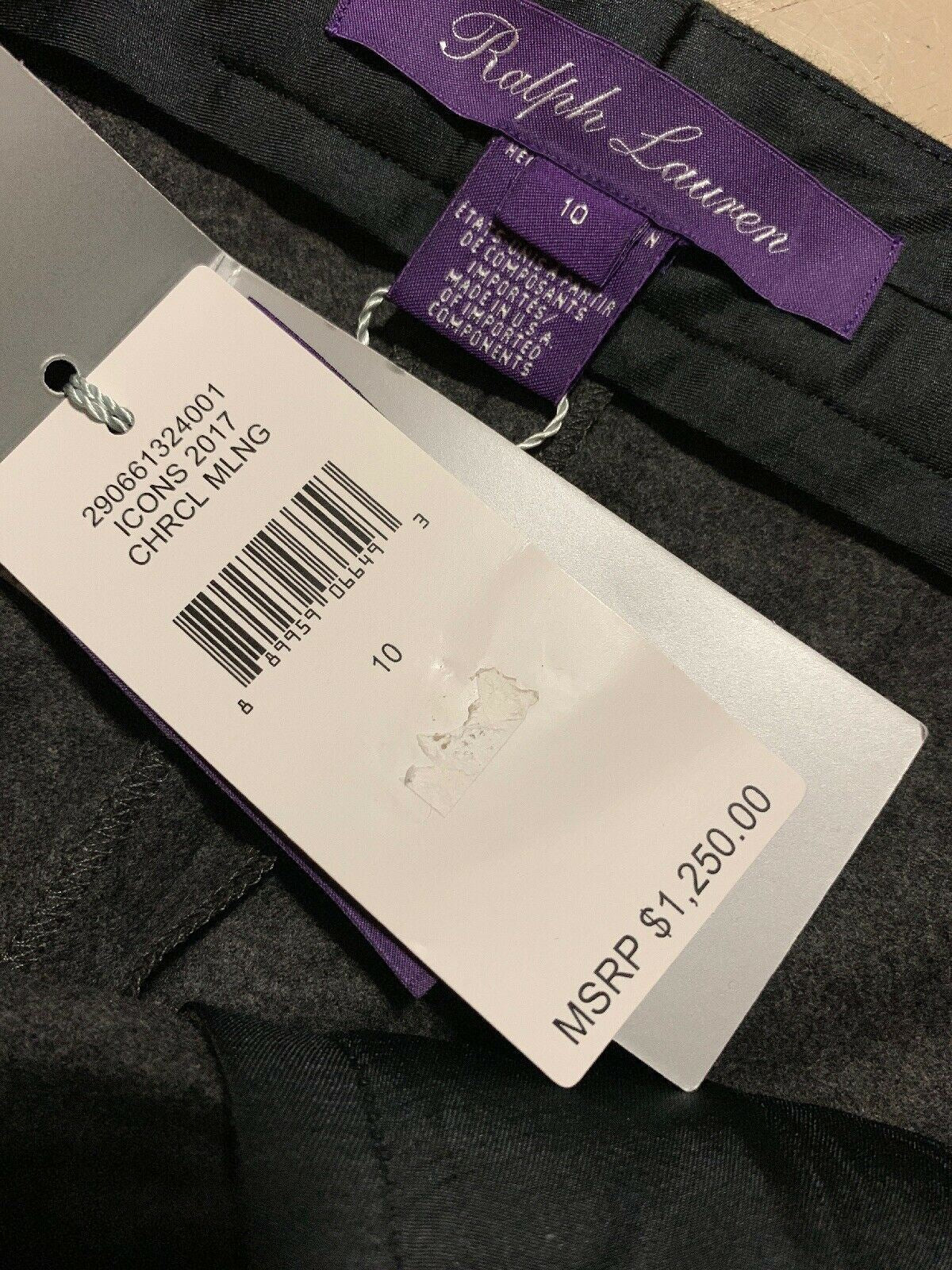 Neue 1250 $ Ralph Lauren Collection Purple Label Damenhose Grau 10 US