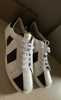 NIB $695 Giorgio Armani Women Flats Knight Shoes Sneakers Black/White 7.5 US