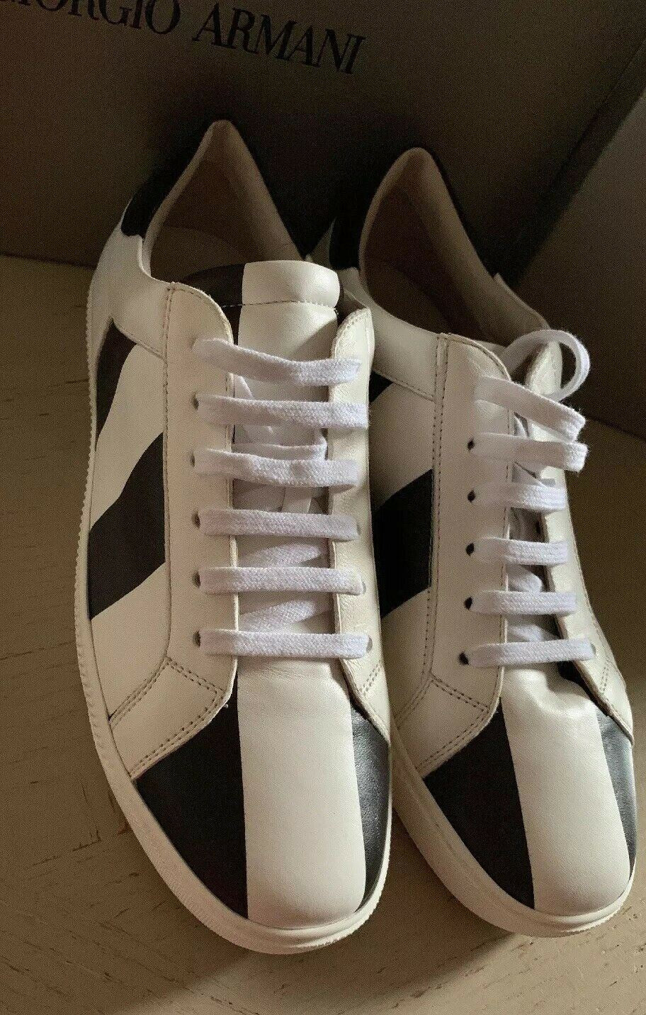 NIB $695 Giorgio Armani Women Flats Knight Shoes Sneakers Black/White 7.5 US