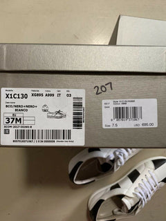 NIB $695 Giorgio Armani Women Flats Knight Shoes Sneakers Black/White 7.5 US