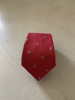 New $225 Isaia Silk Neck Tie Red Made in Italy