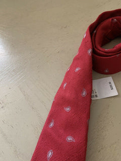 New $225 Isaia Silk Neck Tie Red Made in Italy