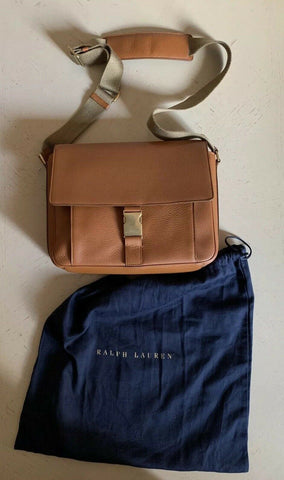 New $1200 Ralph Lauren Purple Label Leather Messenger Sholder Bag Brown Italy