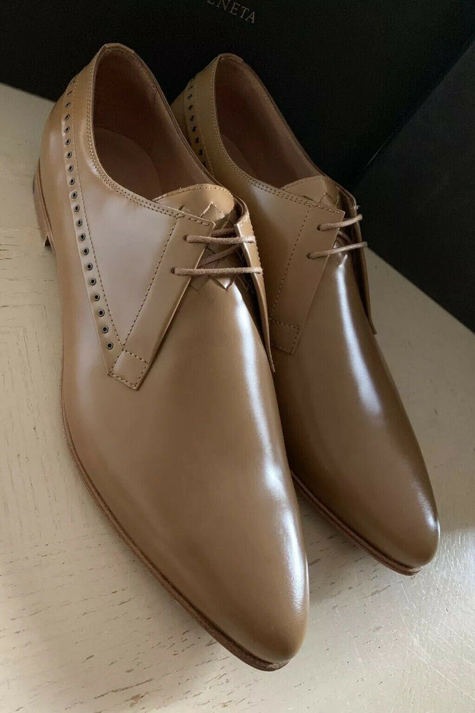 NIB $860 Bottega Veneta Mens Leather Shoes Color Brown 9 US ( 42 Eu ) Italy