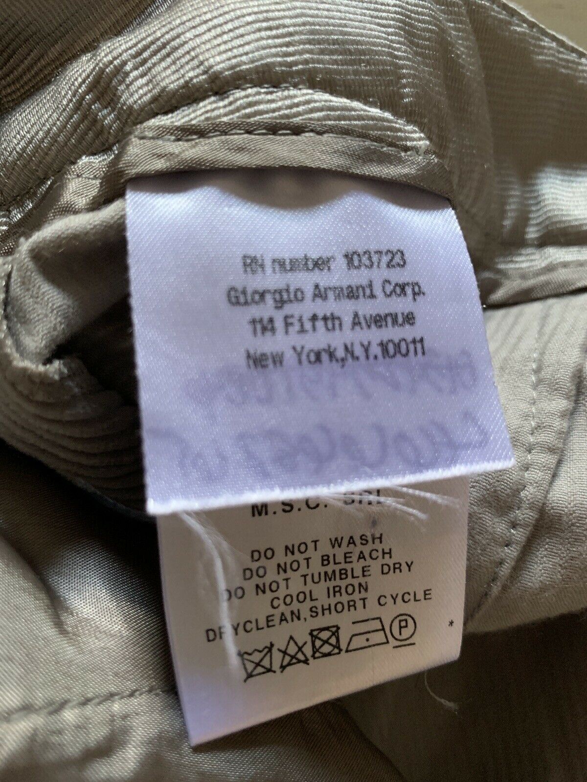 New $795 Giorgio Armani Women's Velvet Pants Gray 48 Eu Made In Italy