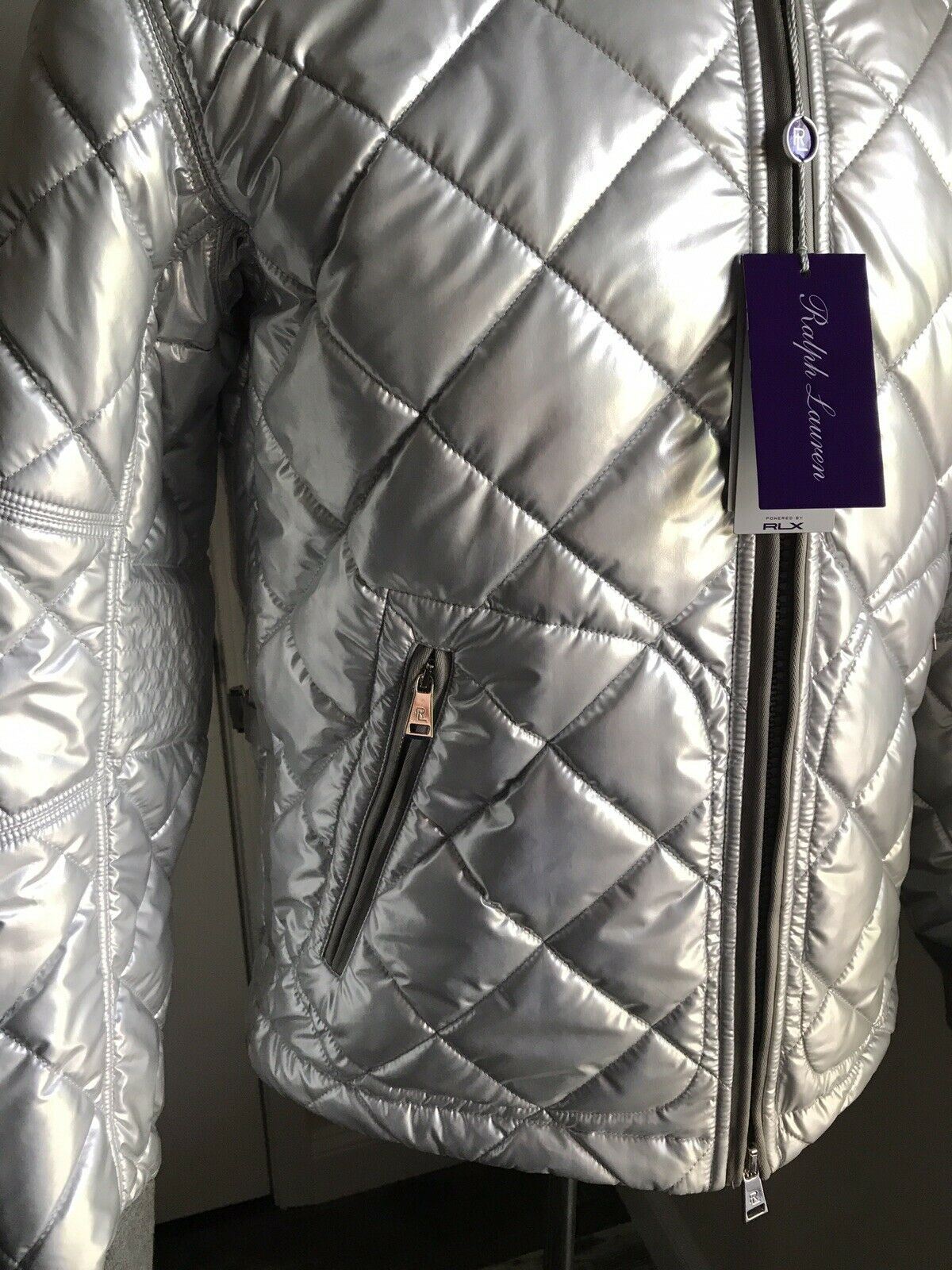 New$1295 Ralph Lauren Purple Label RLX Men Puffer Jacket Coat Silver Size XL
