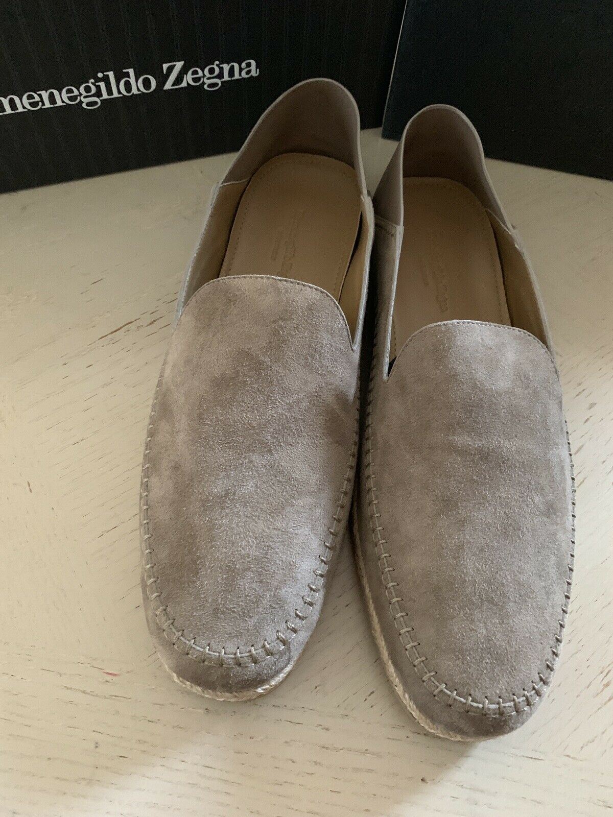 New $495 Ermenegildo Zegna Suede Espadrilles Shoes Nude 11 US Italy