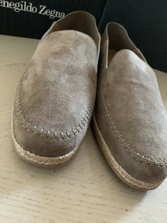 Neue $495 Ermenegildo Zegna Wildleder Espadrilles Schuhe Nude 11 US Italien