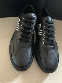 Neu $695 Herren Ralph Lauren Purple Label Leder-Sneakers Schuhe Schwarz 12 US Ita