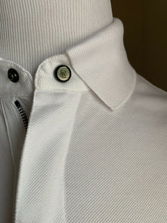 Neu mit Etikett: 375 $ Ralph Lauren Purple Label Herren-Poloshirt Weiß XL Italien