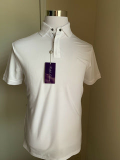 Neu mit Etikett: 375 $ Ralph Lauren Purple Label Herren-Poloshirt Weiß XL Italien