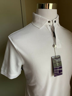 Neu mit Etikett: 375 $ Ralph Lauren Purple Label Herren-Poloshirt Weiß XL Italien