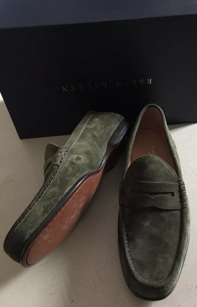 Neue 895 $ Ralph Lauren Purple Label Wildleder-Fahrerschuhe für Herren, Grün, 10 US-Italien