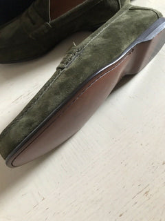 Neue 895 $ Ralph Lauren Purple Label Wildleder-Fahrerschuhe für Herren, Grün, 10 US-Italien