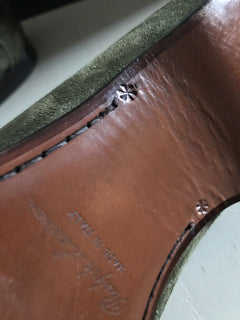 Neue 895 $ Ralph Lauren Purple Label Wildleder-Fahrerschuhe für Herren, Grün, 10 US-Italien