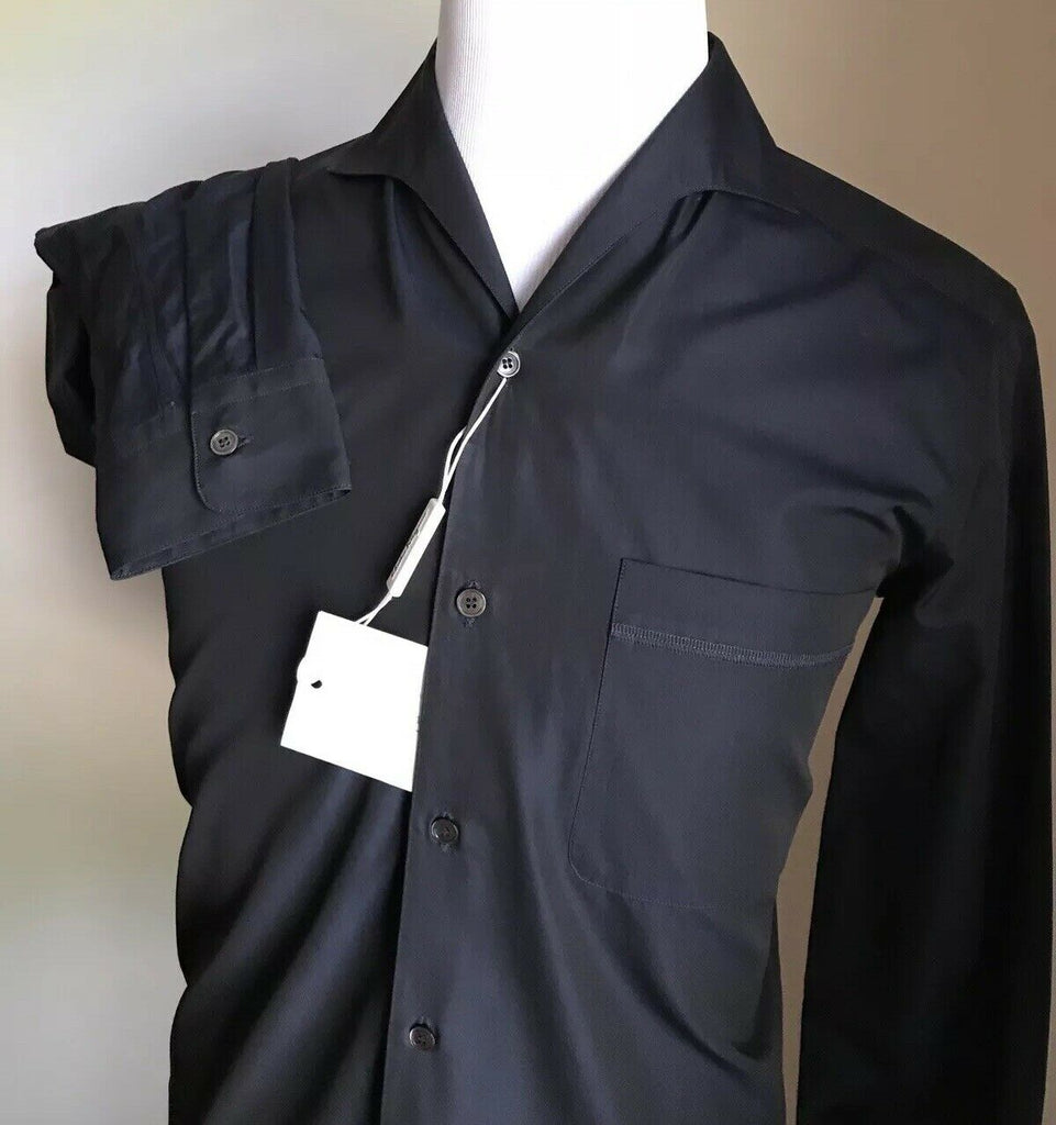 Neues Salvatore Ferragamo Herren-Langarmhemd, Marineblau, Größe S, Italien