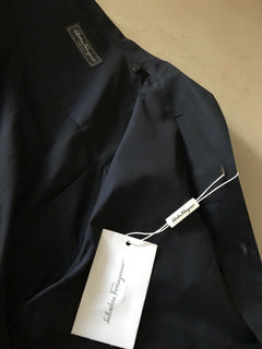 Neues Salvatore Ferragamo Herren-Langarmhemd, Marineblau, Größe S, Italien