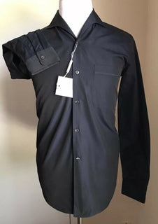 Neues Salvatore Ferragamo Herren-Langarmhemd, Marineblau, Größe S, Italien