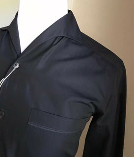 Neues Salvatore Ferragamo Herren-Langarmhemd, Marineblau, Größe S, Italien
