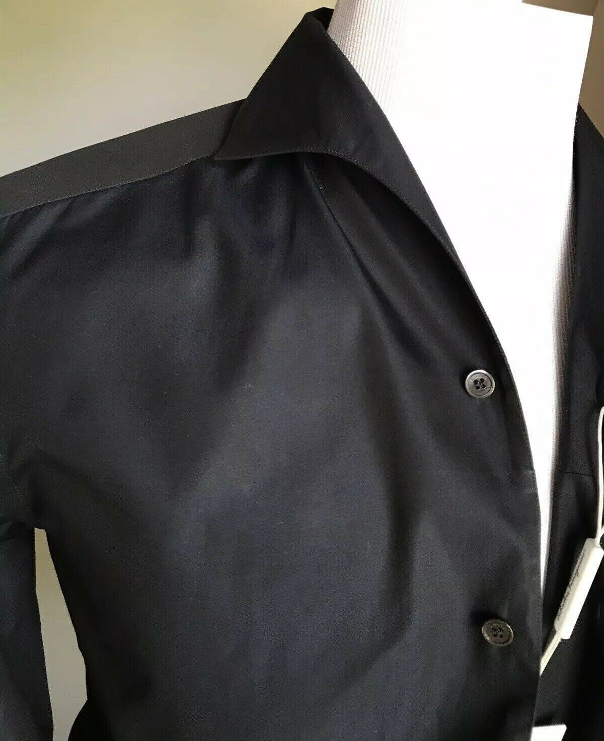 New  Salvatore Ferragamo Men's Long Sleeve Shirt Navy Size S Italy