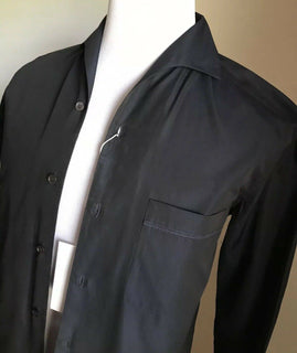 Neues Salvatore Ferragamo Herren-Langarmhemd, Marineblau, Größe S, Italien