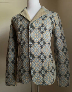 Neu mit Etikett: 4395 $ Giorgio Armani Herren Mantel Jacke Blazer Blau/Mehrfarbig 36 US/46 Eu