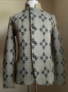 Neu mit Etikett: 4395 $ Giorgio Armani Herren Mantel Jacke Blazer Blau/Mehrfarbig 36 US/46 Eu
