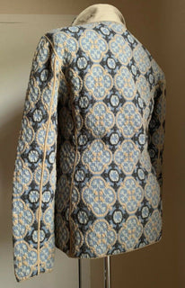 Neu mit Etikett: 4395 $ Giorgio Armani Herren Mantel Jacke Blazer Blau/Mehrfarbig 36 US/46 Eu