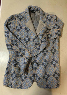 Neu mit Etikett: 4395 $ Giorgio Armani Herren Mantel Jacke Blazer Blau/Mehrfarbig 36 US/46 Eu