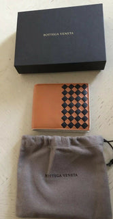 New Bottega Veneta Mens Wallet Orange/Black 113993 Italy