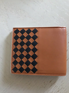 New Bottega Veneta Mens Wallet Orange/Black 113993 Italy