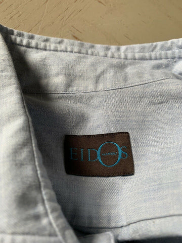 NWT $275 Eidos Napoli Mens Shirt  Blue 42/16.5 Italy