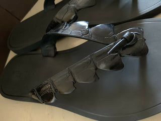 NIB $ 620 Bottega Veneta Männer Krokodil Flip Flop Sandale Schuhe Schwarz 7,5 US/40,5 E 