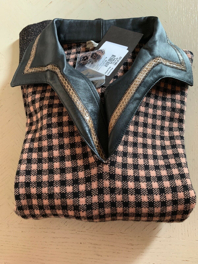 NWT $2700 Bottega Veneta Mens Cashmere/Leather Sweater Brown/Bla.M US ( 48 Eu )